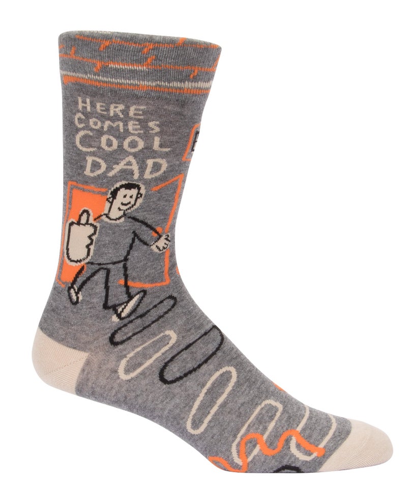 Blue Q Menâ€™s Funny Novelty Crazy Crew Socks with Sayings, Fun Dress Socks for Men, Silly Gift for Dad, Husband or Guys, Funky Unique Design Full of Personality - Here Comes Cool Dad, Shoe Size 7-12 - Image 2
